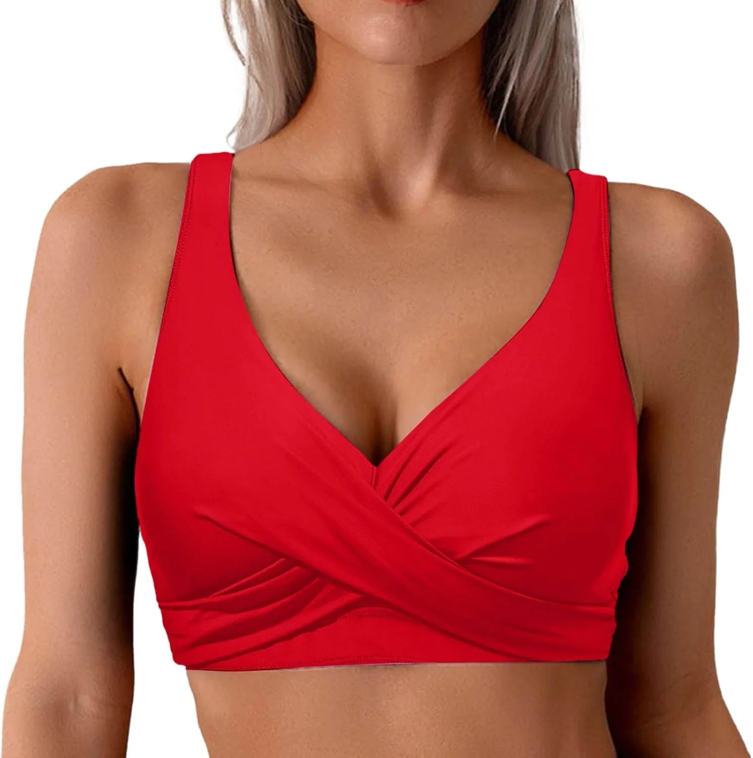 Женский бикини-топ с кросс-браслетами Push Up Generic, Red