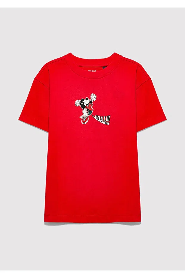 Детская футболка для мальчиков с принтом Mickey Mouse Mavi, Красный — фото 3