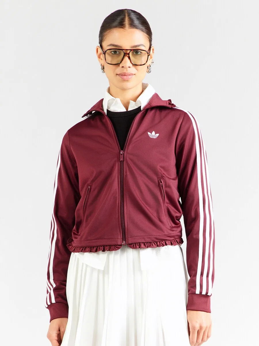 Толстовка на молнии ADIDAS ORIGINALS 'FB' цвета бордо — фото 2