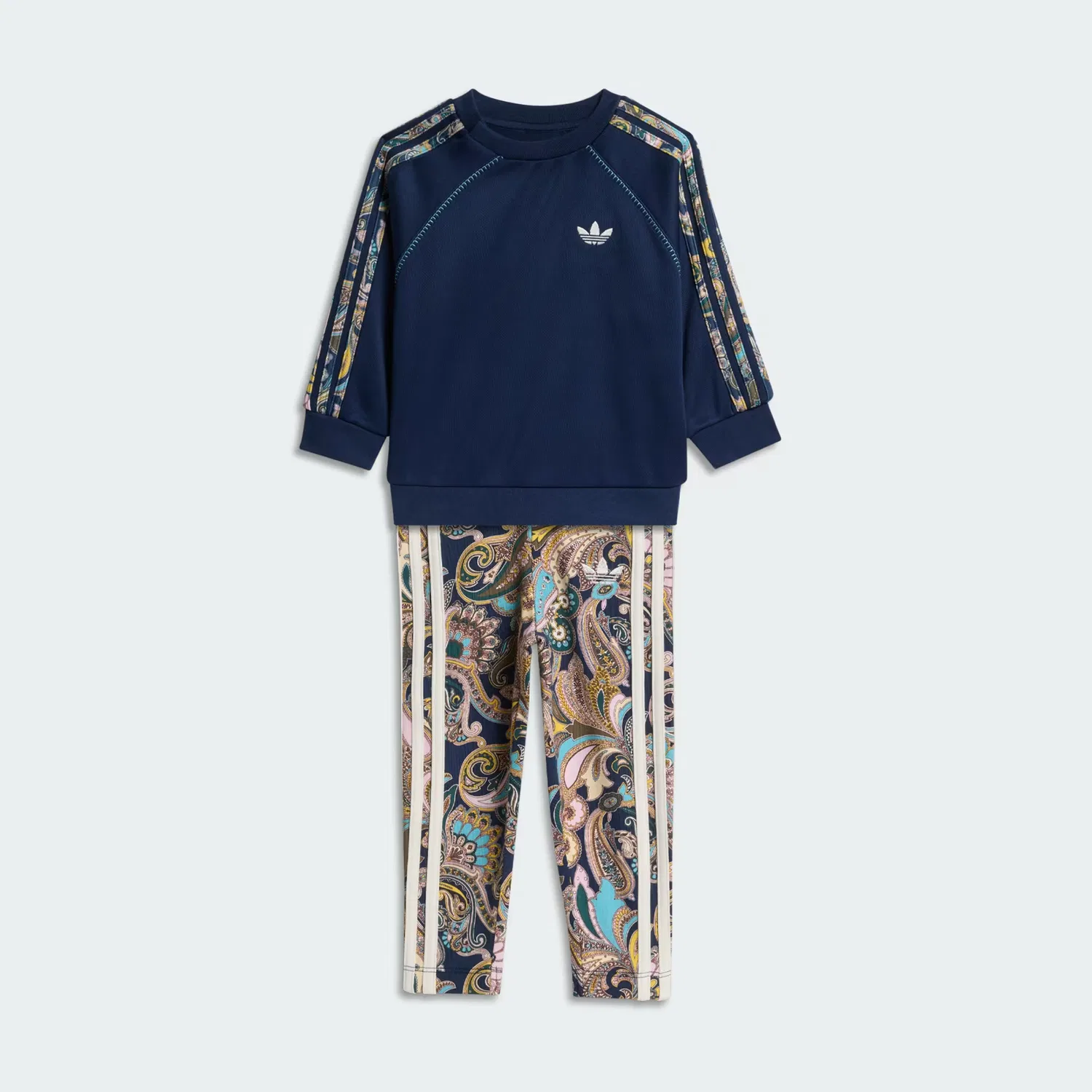 Детский комплект с принтом Paisley Parade из оверсайз-топа и леггинсов Liberty London Adidas Originals, Night Indigo/Мультиколор