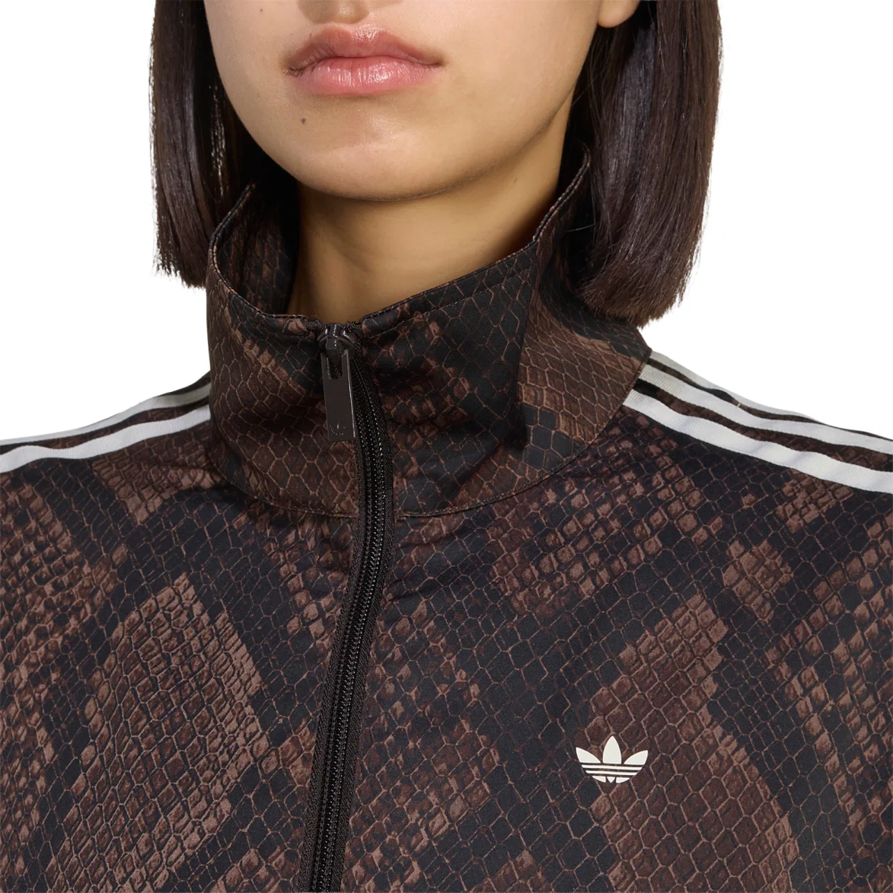 Женская куртка с принтом Firebird Snake Print Satin Jacket adidas, Aurora Coffee/Earth Strata — фото 3