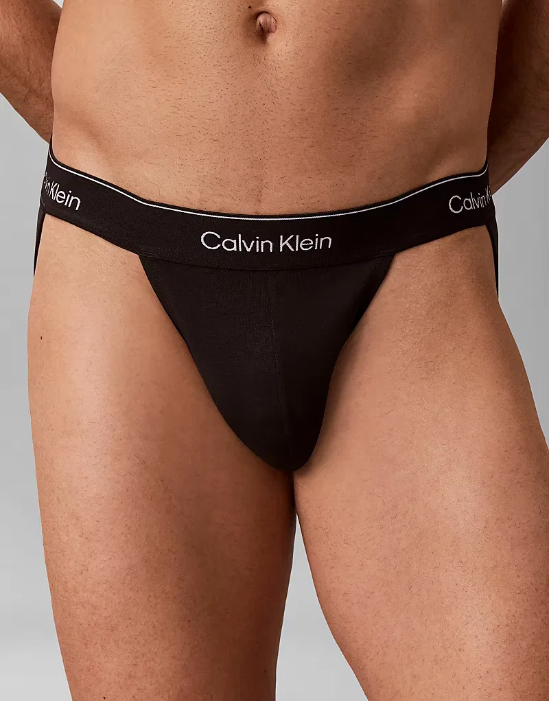 Трусы-бандажи Calvin Klein Icon Cotton Stretch, комплект из 3 штук, черный — фото 2