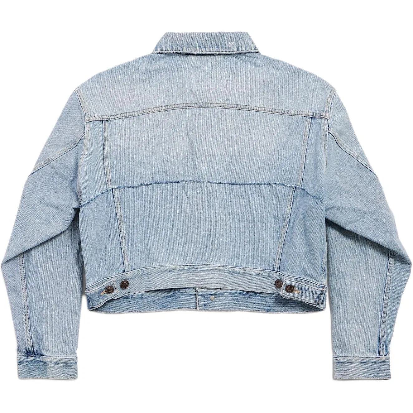 Женская джинсовая куртка с принтом Balenciaga, Light Blue — фото 3