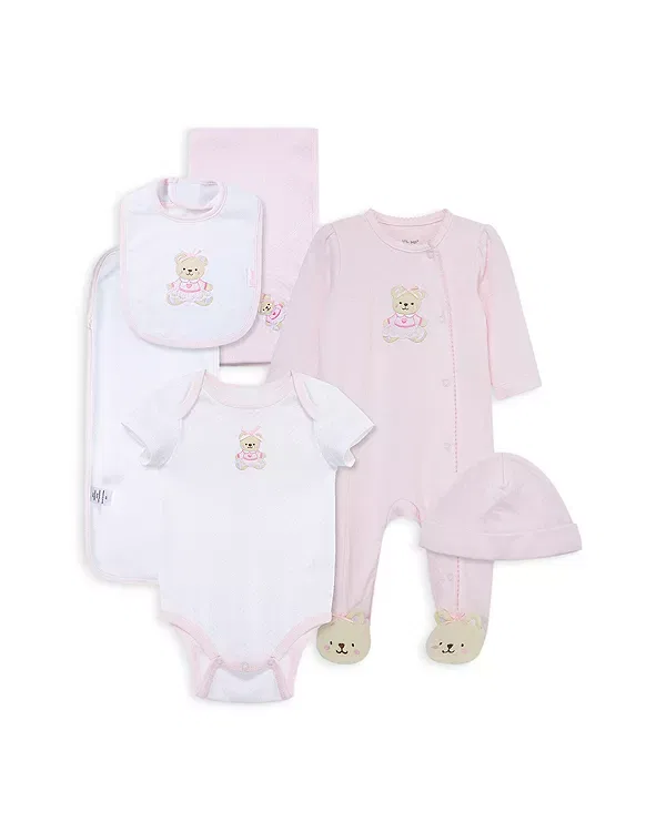 Детский комплект для новорожденных девочек с принтом Sweet Bear Little Me, розовый