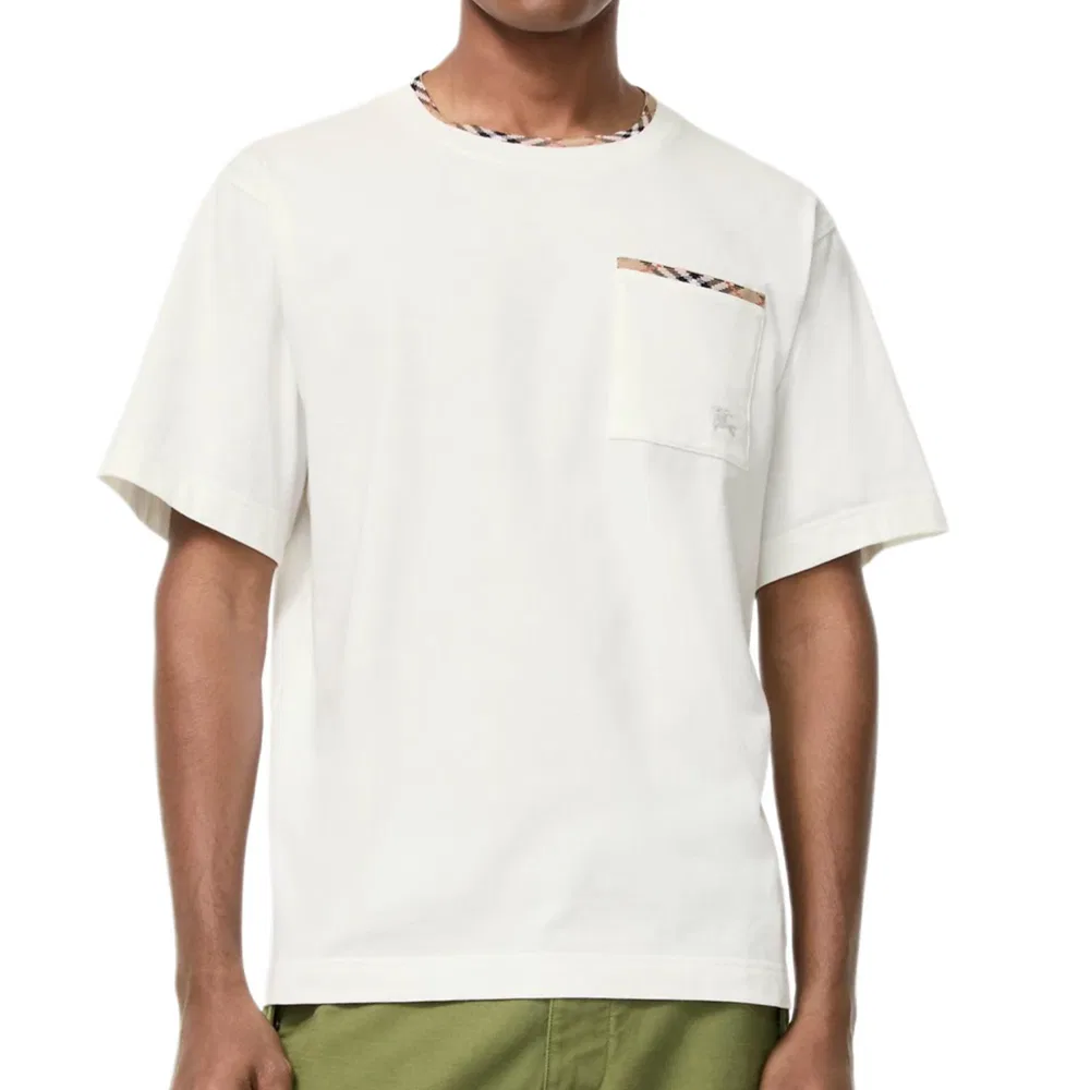Мужская футболка свободного кроя с принтом Chalk White Burberry, Chalk White — фото 4