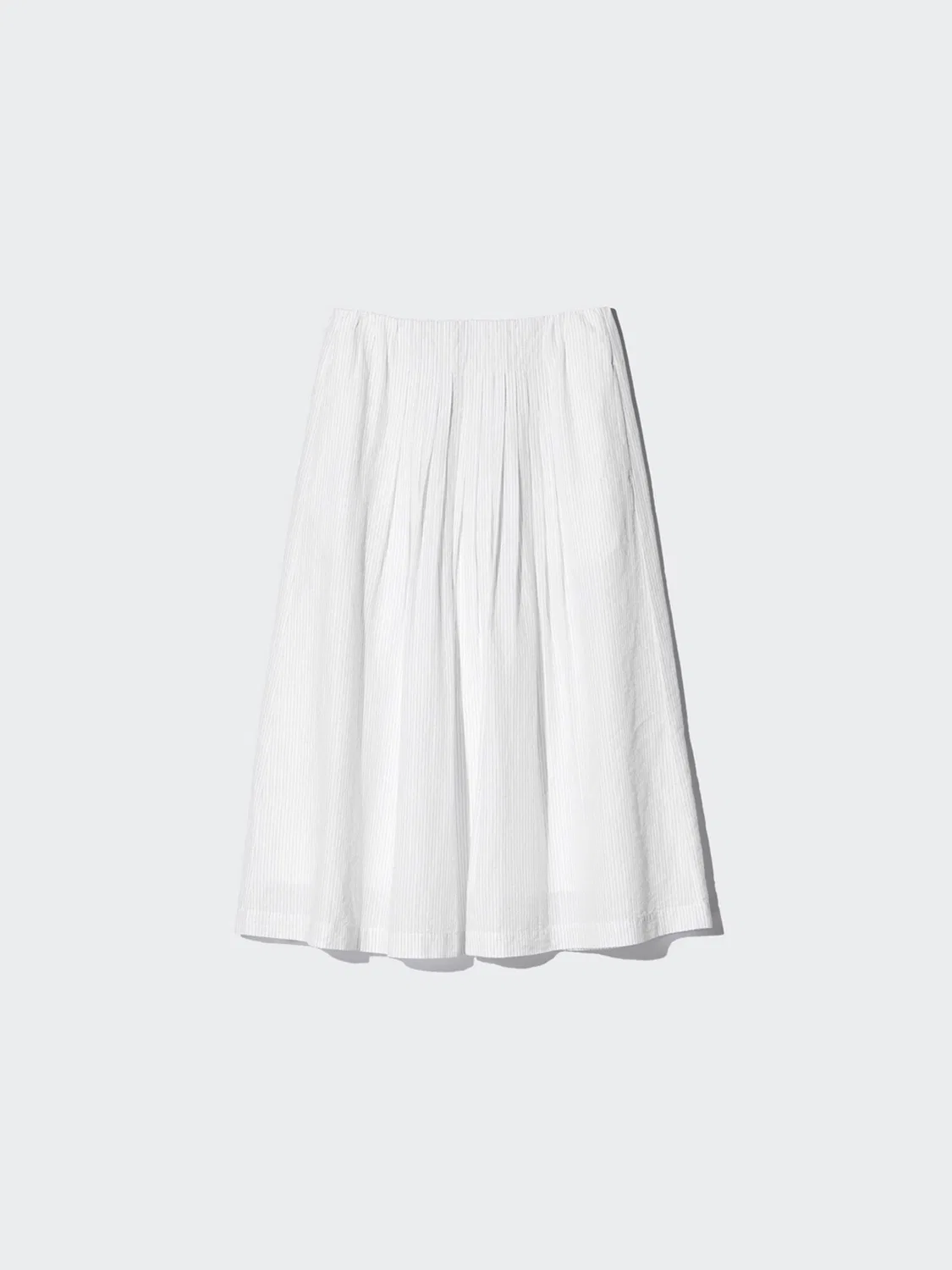 Юбка длинная со складками из хлопка и льна Uniqlo, черный — фото 4