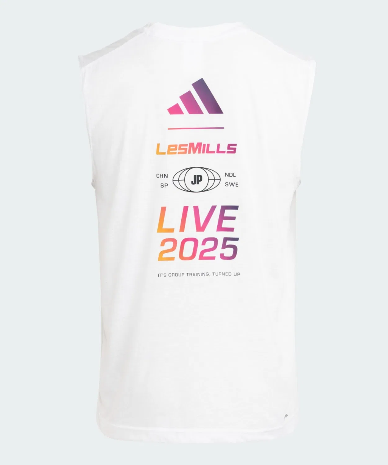 Мужское/Женское топ-безрукавка LesMills Event Tank Tokyo Adidas, Белый — фото 2