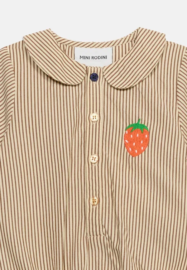 Боди хлопковое полосатое Mini Rodini, brown, коричневый — фото 3