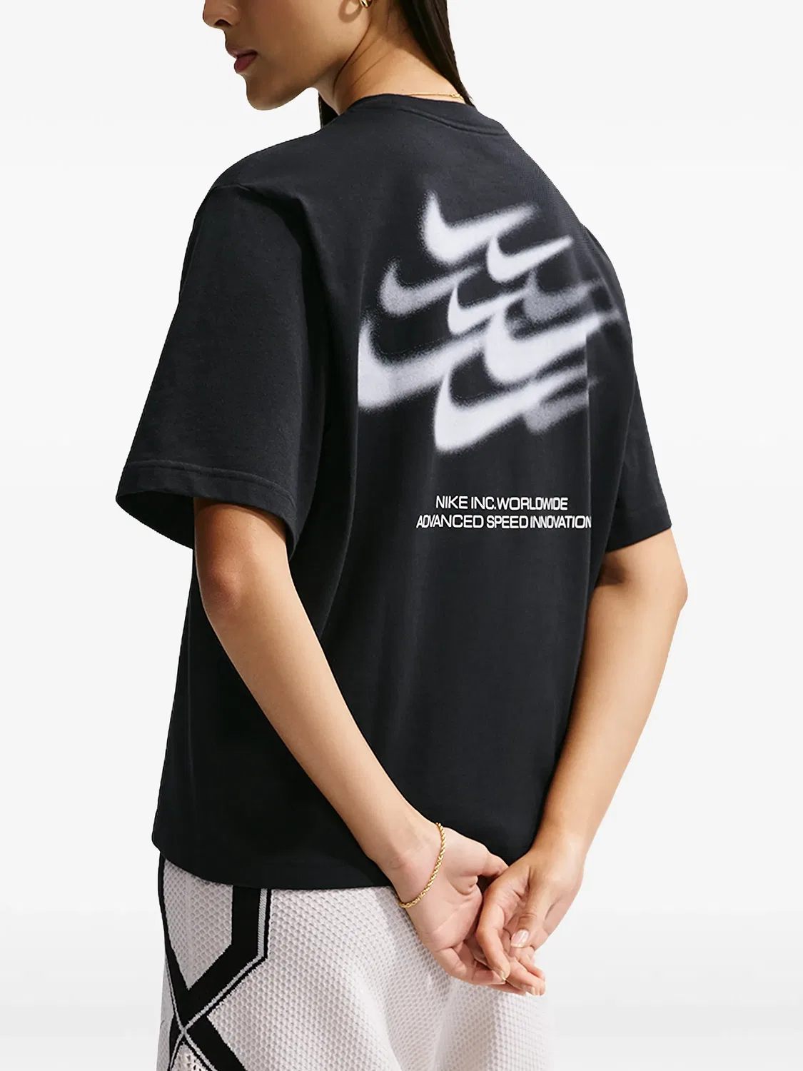 Футболка свободного кроя черная Nike, черный — фото 2
