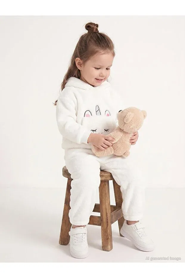 Детский спортивный костюм для девочек с вышивкой Unicorn embroidered Civil Girls, Ecru