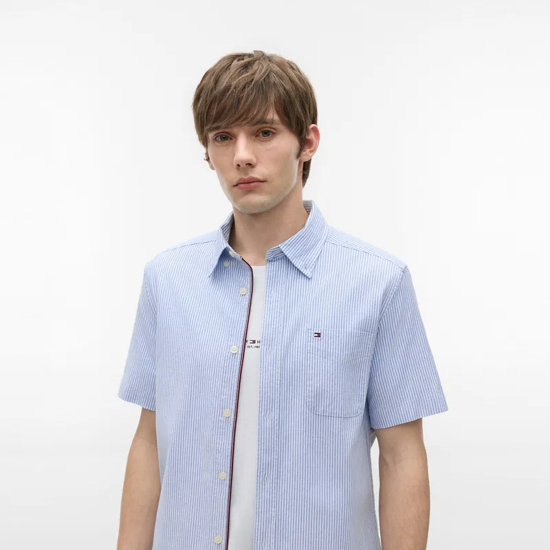 Мужская рубашка с длинным рукавом Tommy Hilfiger, Blue White Stripes CFM — фото 4