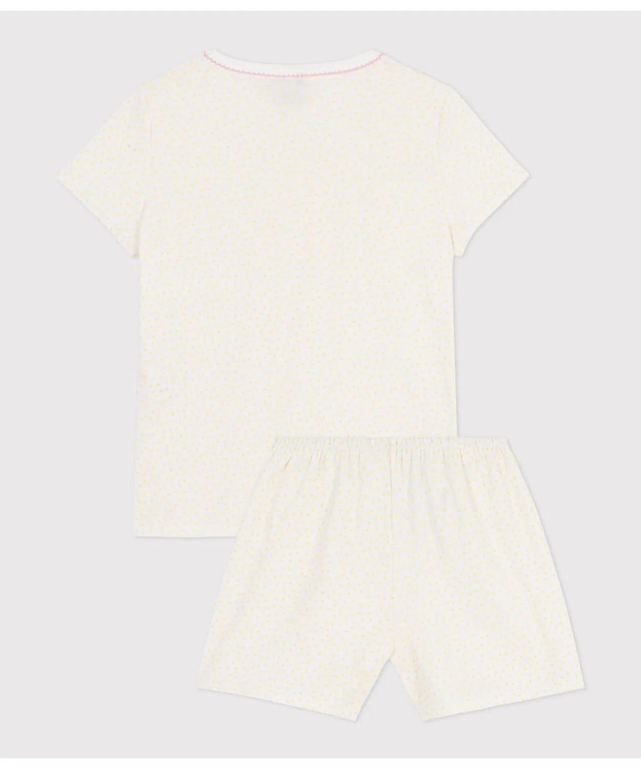 Детская пижама с коротким рукавом с принтом в горошек PETIT BATEAU, Off White — фото 3