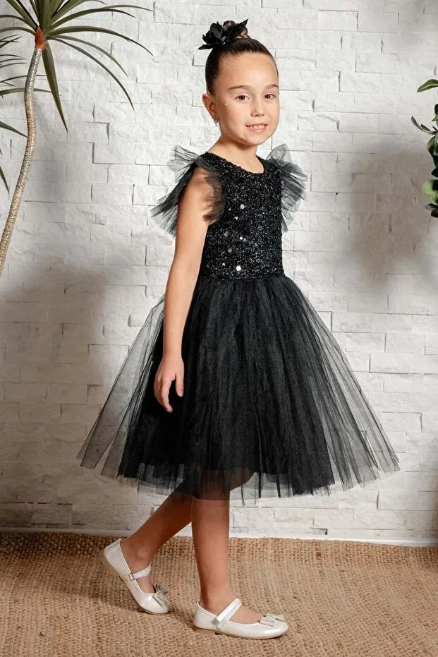 Детское платье для девочек тюлевое Mnk Baby&Kids, Black — фото 4