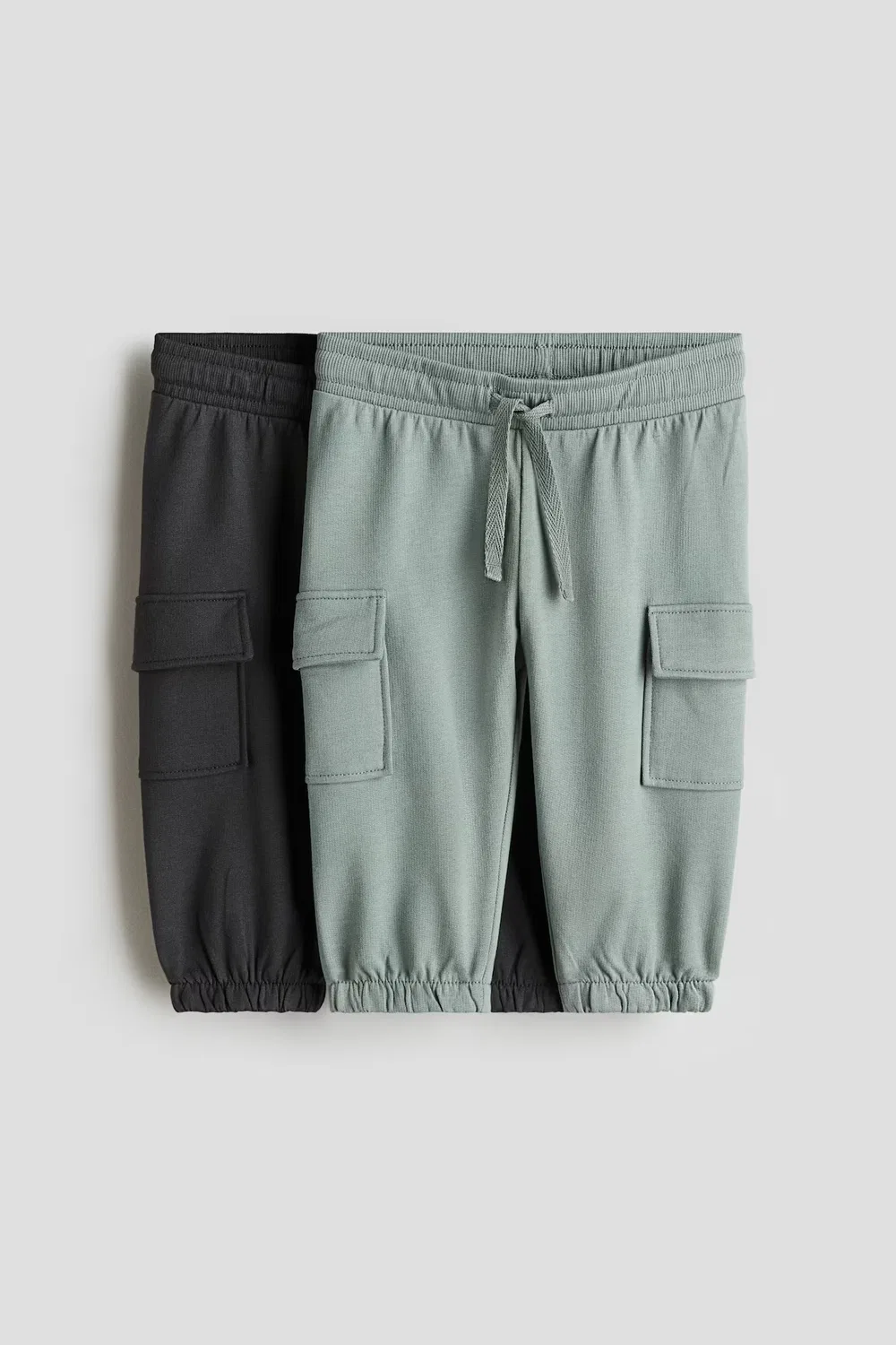 Комплект из 2 брюк-джоггеров с карманами H&M, Dunkelgrau/Matttürkis