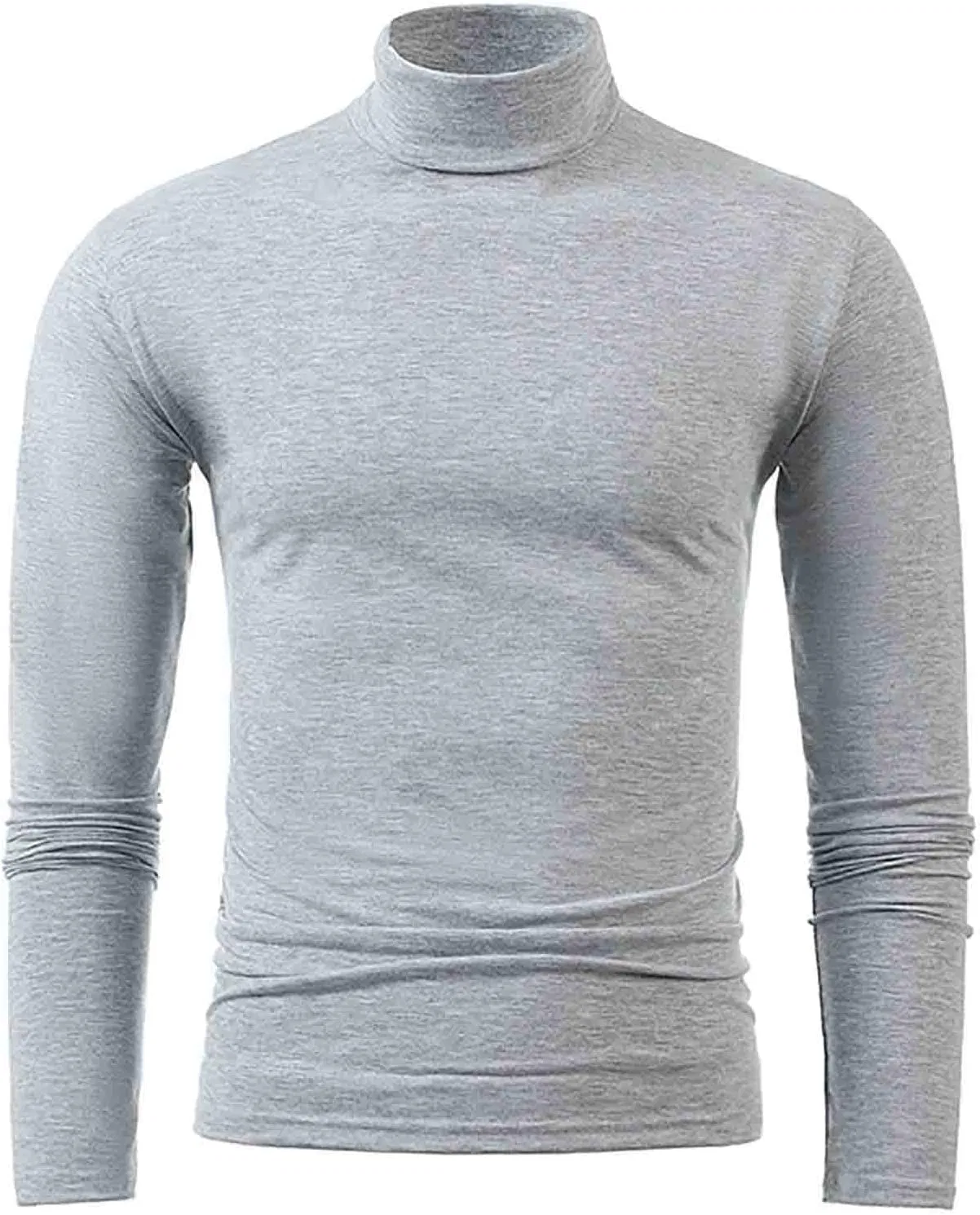 Мужская облегающая футболка с имитацией водолазки Slim Fit, Grey — фото 2