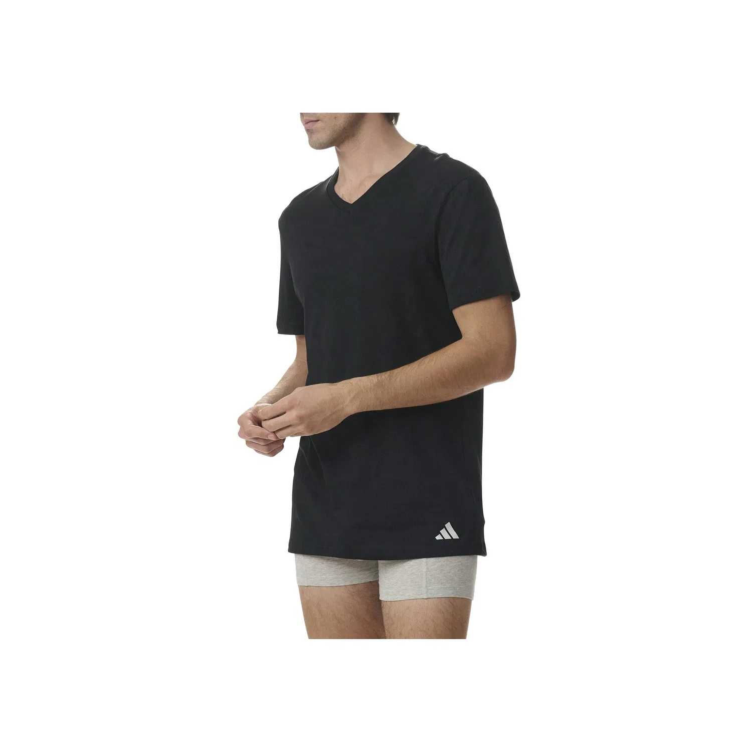 Мужские базовые футболки с V-образным вырезом 3 шт. Adidas Originals, Black — фото 2