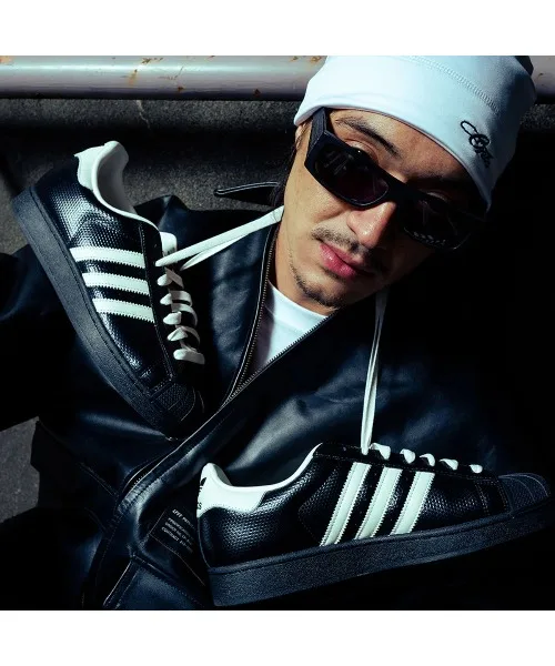 Мужские/женские кроссовки из кожи adidas SUPERSTAR II чёрные — фото 2