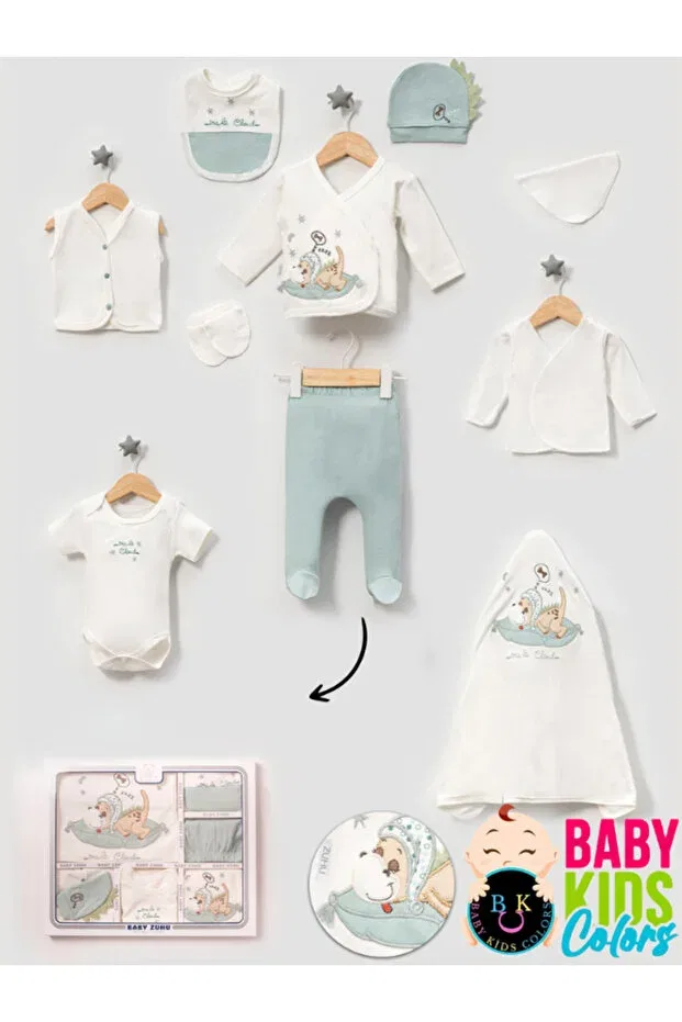Детский комплект одежды для новорожденных с вышивкой собачки Baby Kids Colors, Green