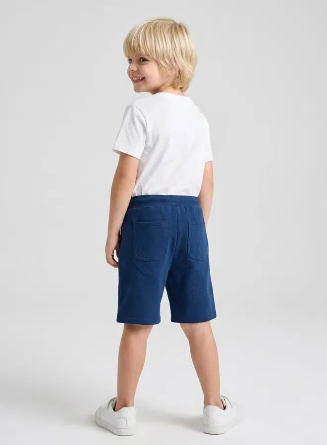 Шорты с принтом и карманами Boys Graphic Print Pocket Detail Take Two, синий — фото 3