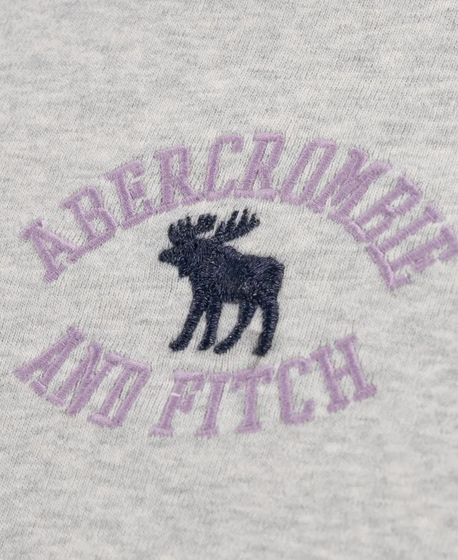Футболка оверсайз с коротким рукавом, с принтом abercrombie kids, Light Pastel Gray — фото 3