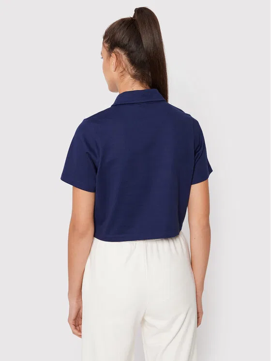 Поло relaxed fit Crop Adidas, темно-синий — фото 3