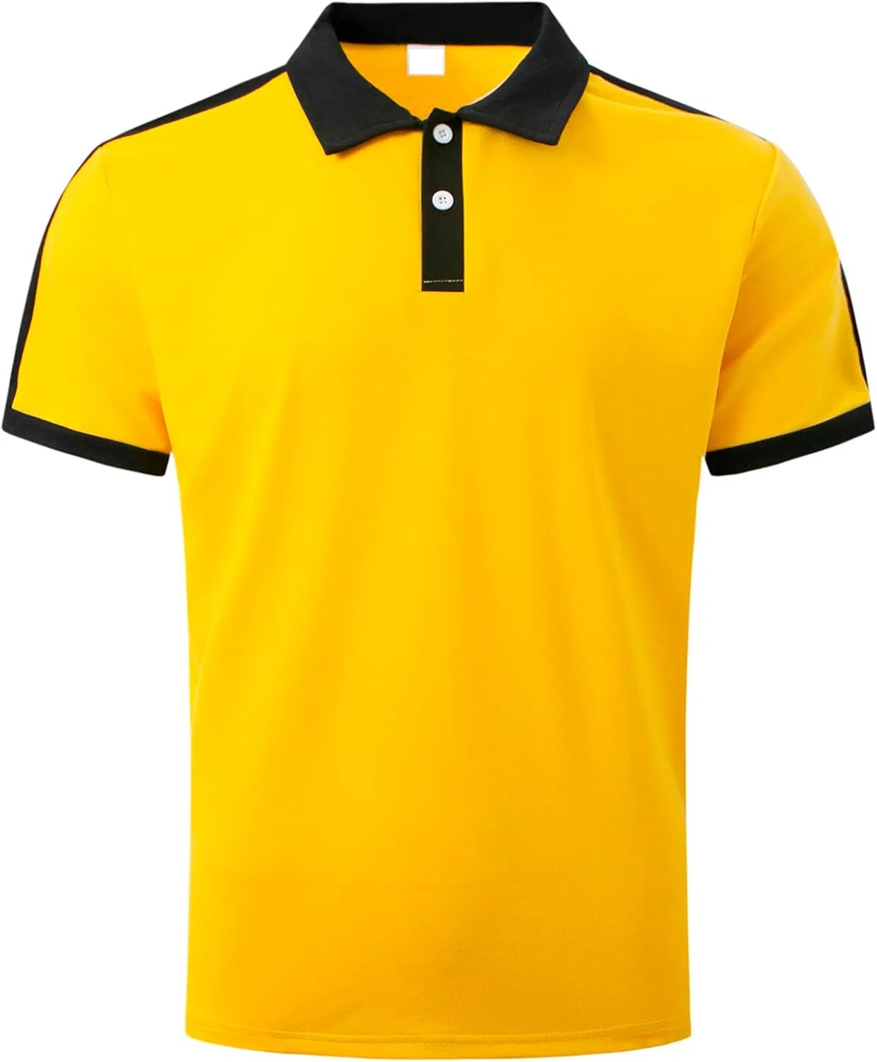 Мужская slim-fit футболка с отложным воротником, Yellow