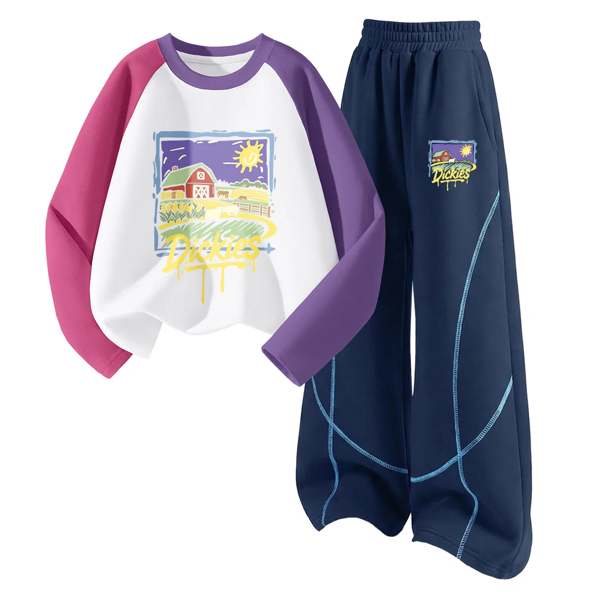 Детский спортивный костюм с круглым вырезом Dickies, Suno Rose Purple+Suno K Navy Blue