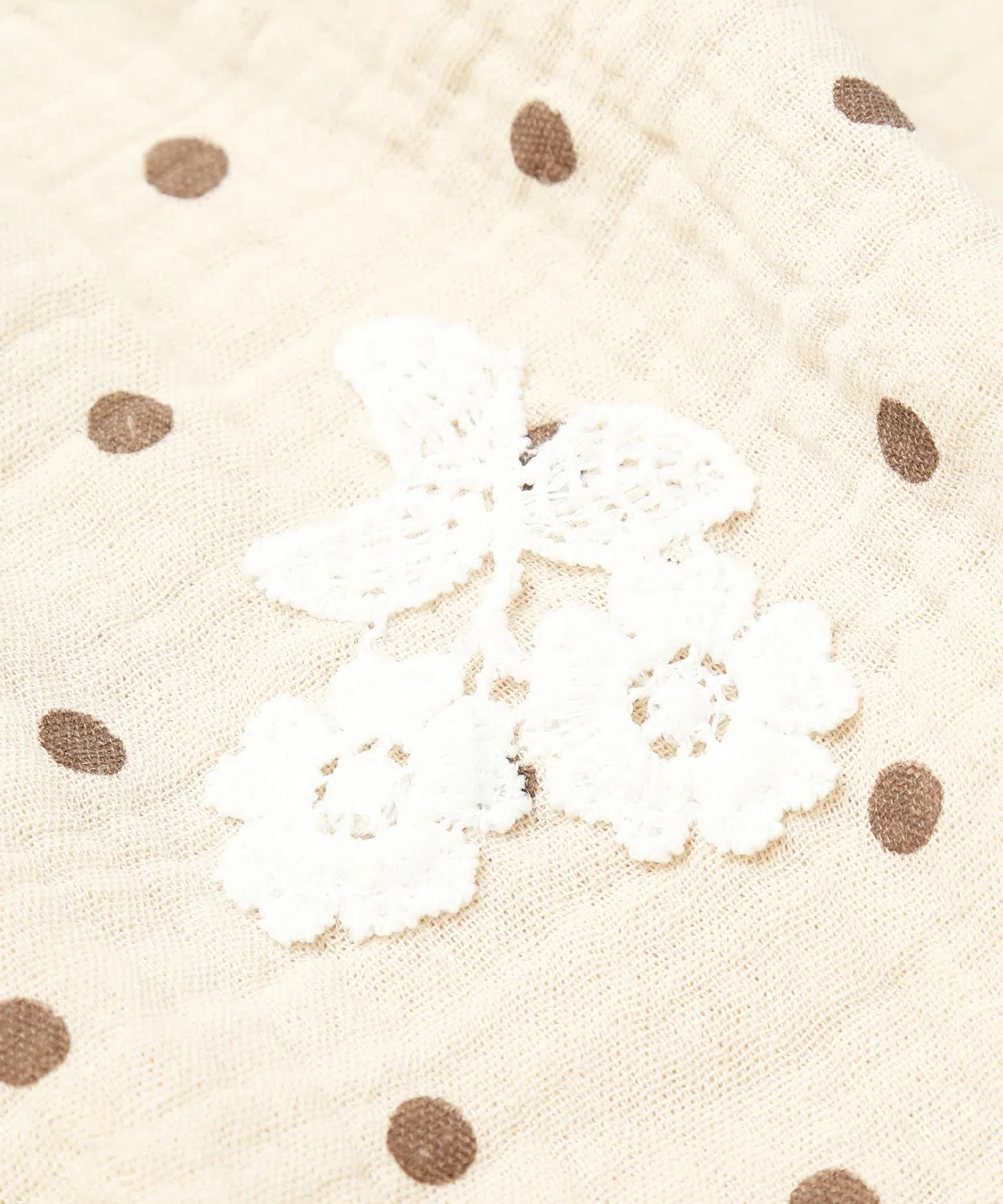 Детская блуза-пеплум с принтом в горошек la poche biscuit, Beige — фото 3