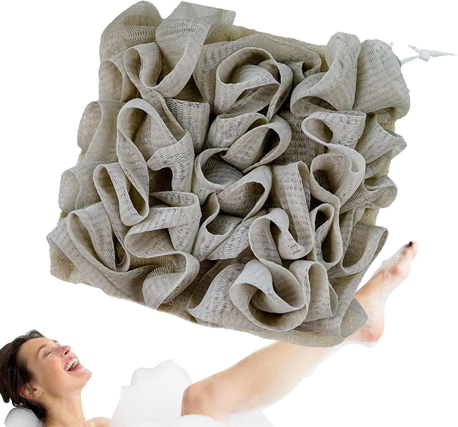 Мочалка для душа LOOFAH, Хлопок, Khaki Generisch