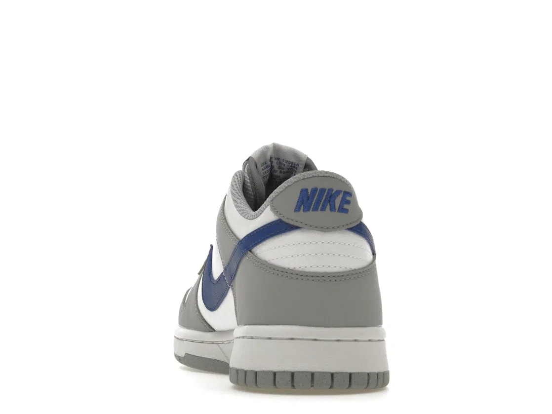 Детские кроссовки для мальчиков и девочек кожаные Nike Dunk Low, Wolf Grey Game Royal White — фото 4
