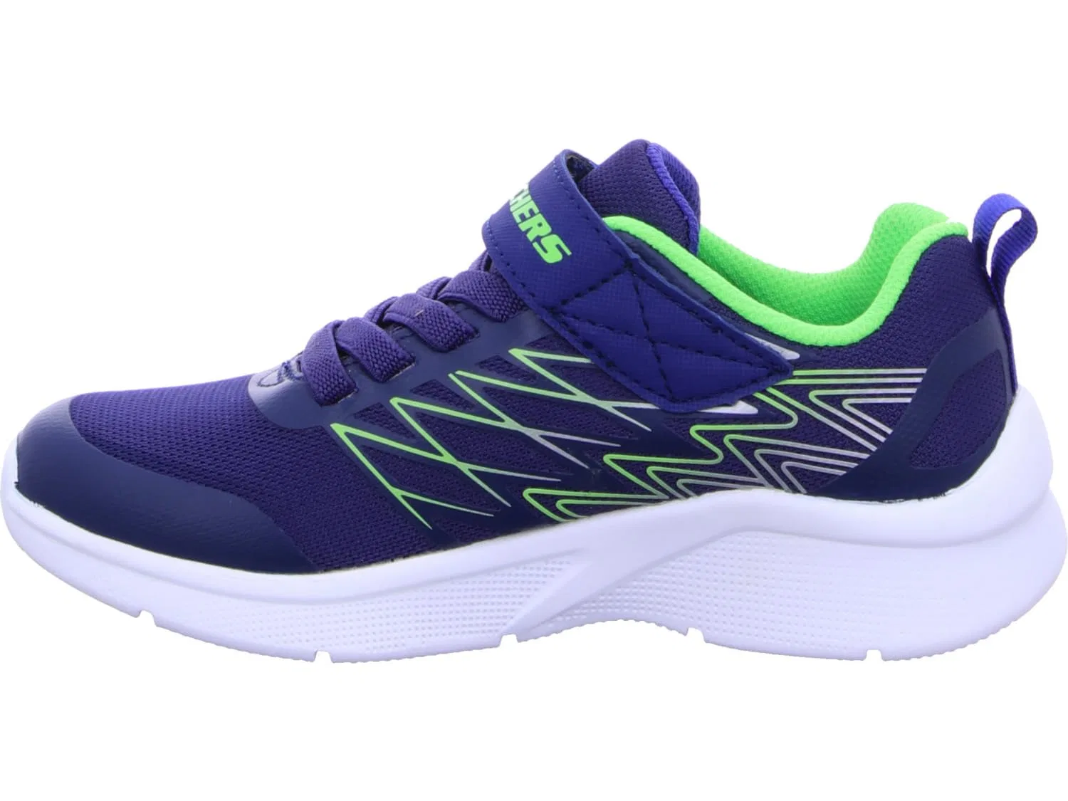 Детские кроссовки для мальчиков с сетчатым верхом Skechers Microspec Texlor, Navy Blue Lime — фото 2
