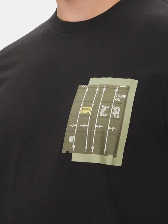 Футболка regular fit Te_Container Boss, черный — фото 4