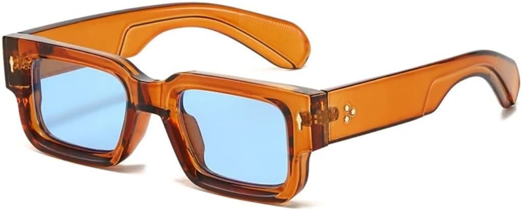 

Солнцезащитные очки с защитой UV400 | Заклепки, красный, синий, маленькая оправа | для женщин и мужчин, для занятий спортом на открытом воздухе и вождения LXLHWN, Orange Blue