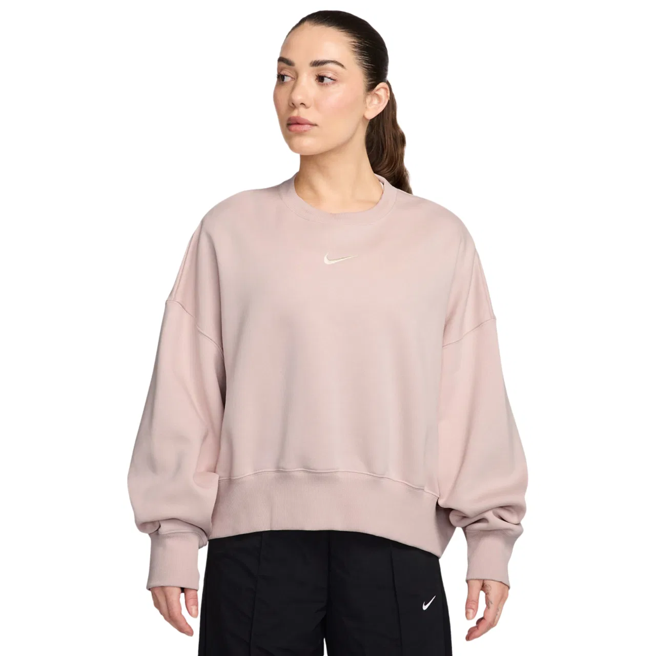 Женская флисовая кофта NSW Style Fleece Crew Nike, розовый/белый