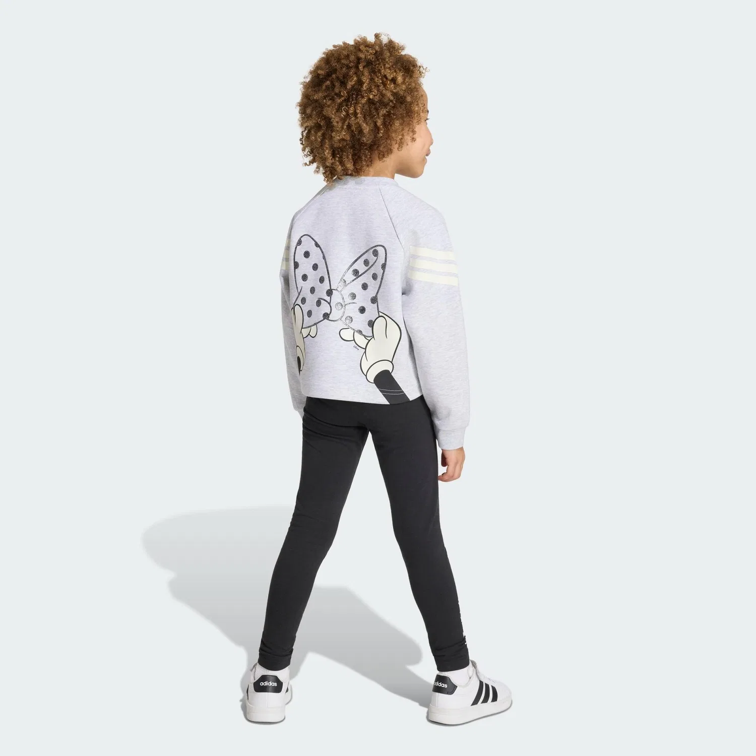 Детский спортивный костюм с принтом Minnie Mouse Adidas, Hellgrau Weiss — фото 3