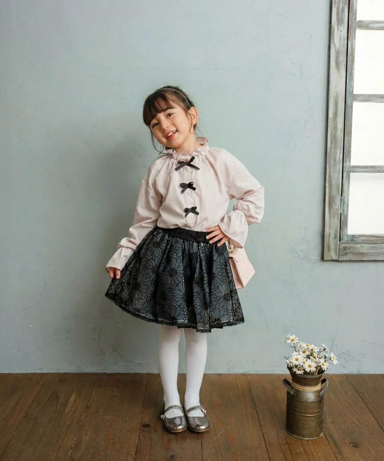 Детские колготки однотонные Rora, Charcoal Grey — фото 2