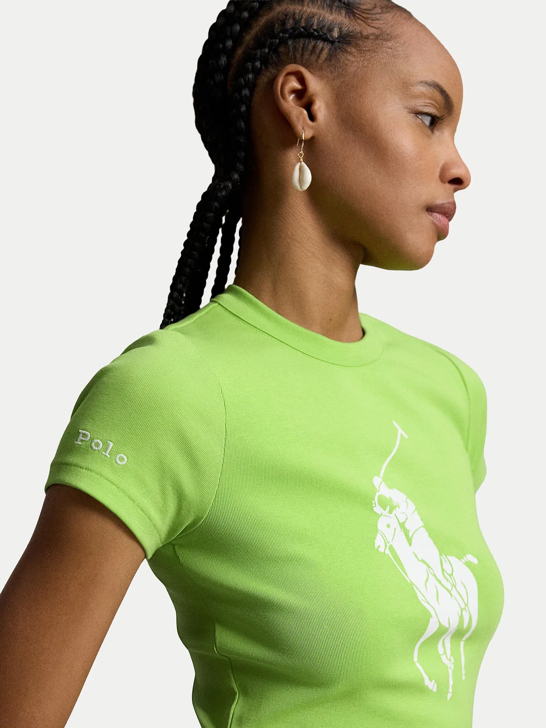 Женская футболка приталенного кроя Polo Ralph Lauren, светло-зеленый — фото 4