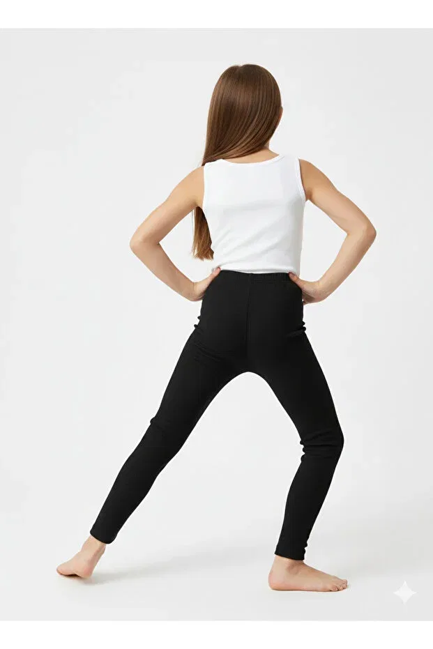 Детские леггинсы для девочек хлопковые Basics Heren, Black — фото 2