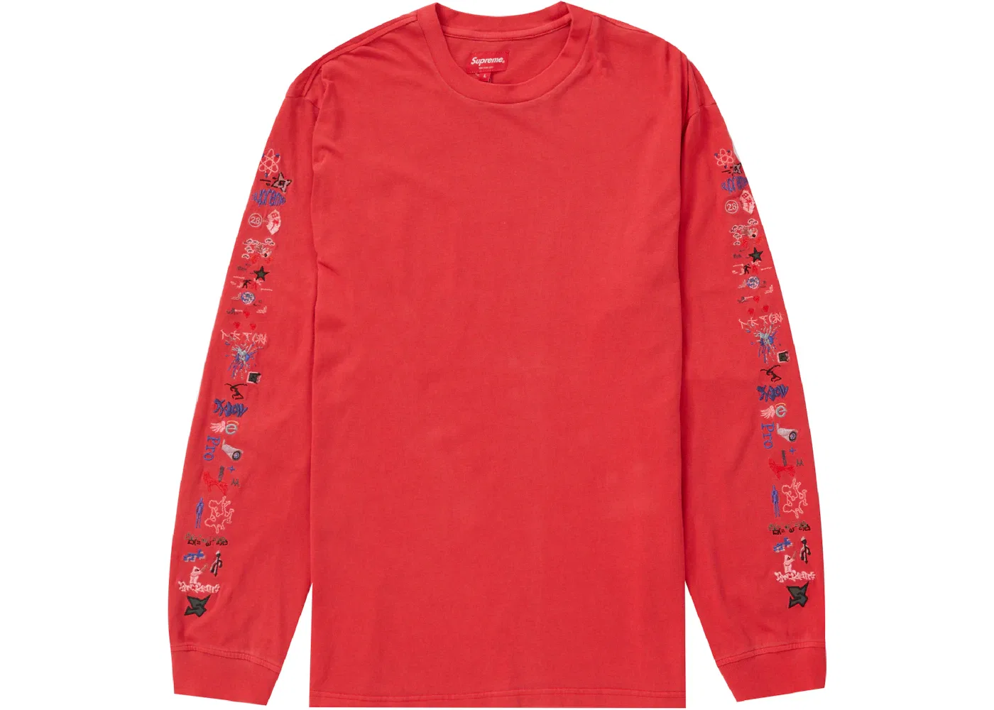Мужская футболка с длинным рукавом Supreme AOI Icons Top, Washed Red