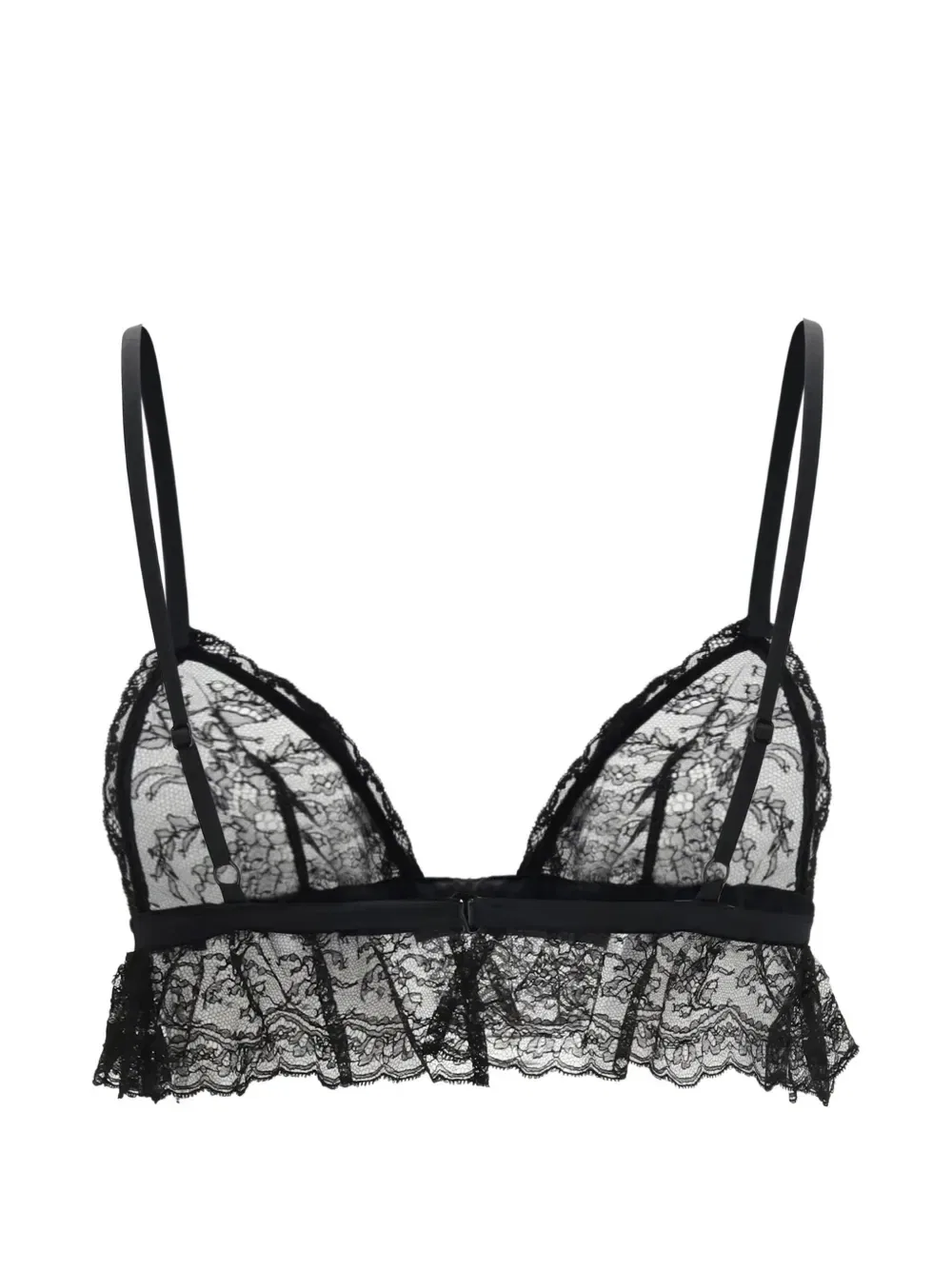 Бюстгальтер с кружевными оборками Dolce & Gabbana, черный — фото 2