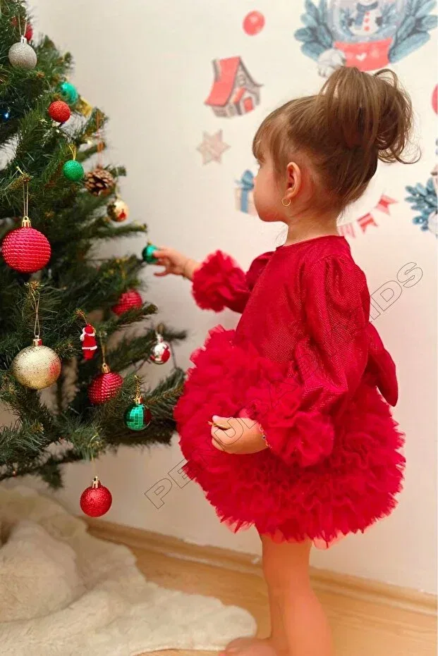 Детское платье для девочек с длинным рукавом Penu Baby Kids, Red