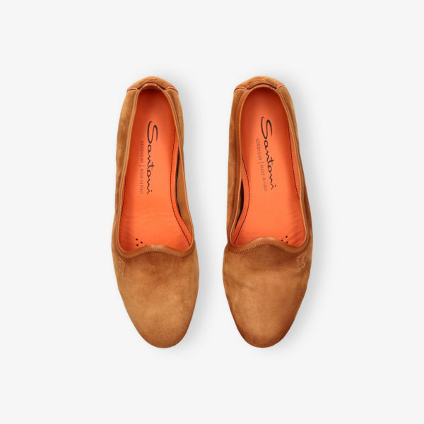 Туфли Santoni Андреа замшевые на низком каблуке, коричневый — фото 2