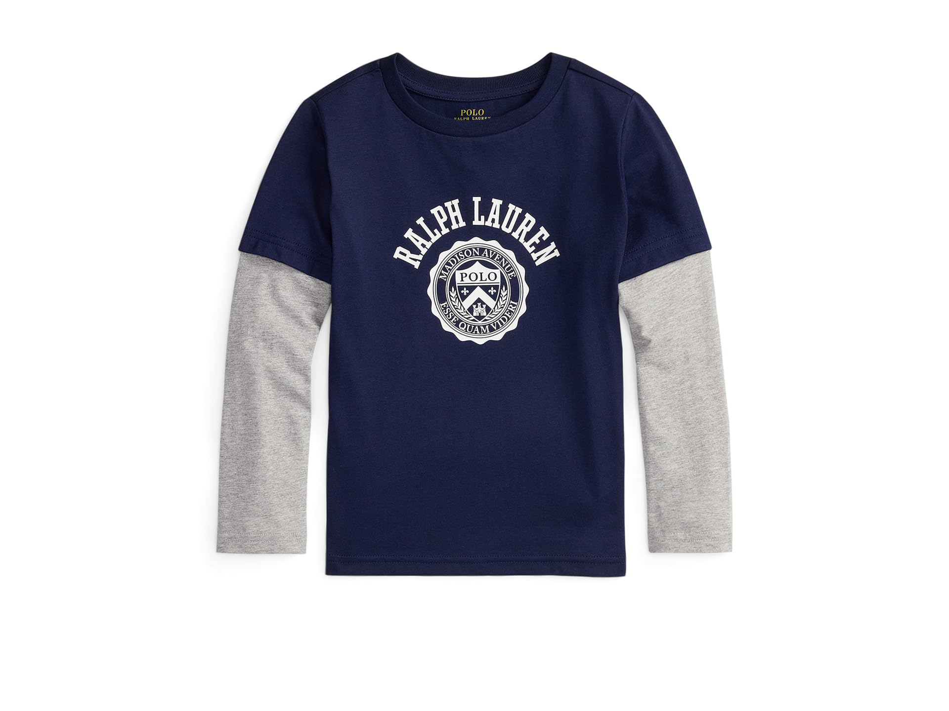 

Футболка Polo Ralph Lauren Kids Logo Cotton Layered-Effect Tee, цвет Refined Navy