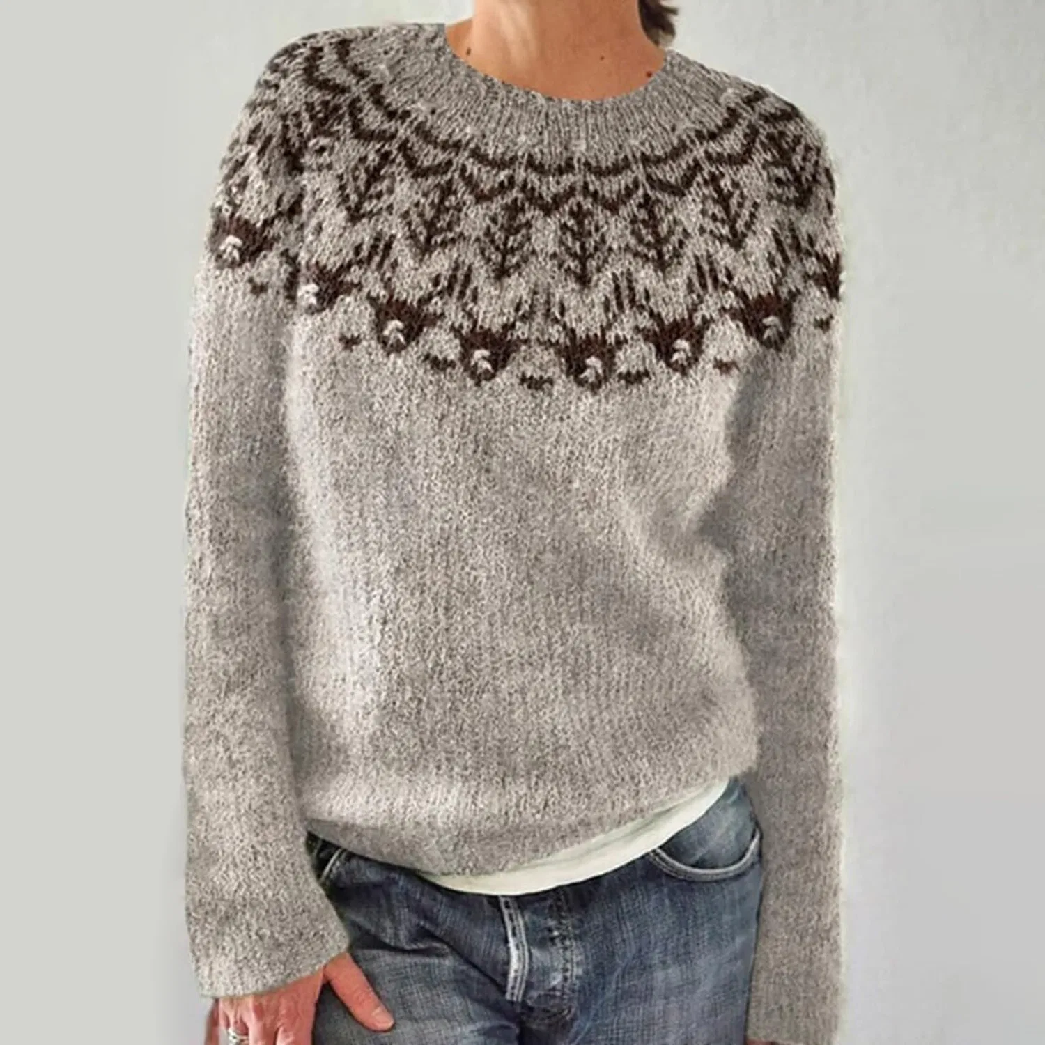 Женский свитер с капюшоном Icelandic Women Sweater, Brown — фото 2