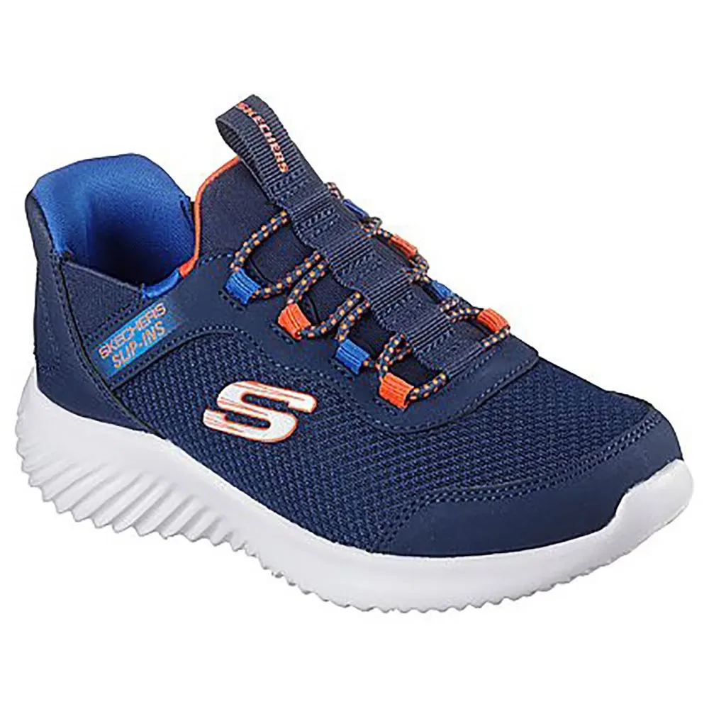 Детские кроссовки для мальчиков без шнурков Bounder Brisk Burst Skechers, Blue