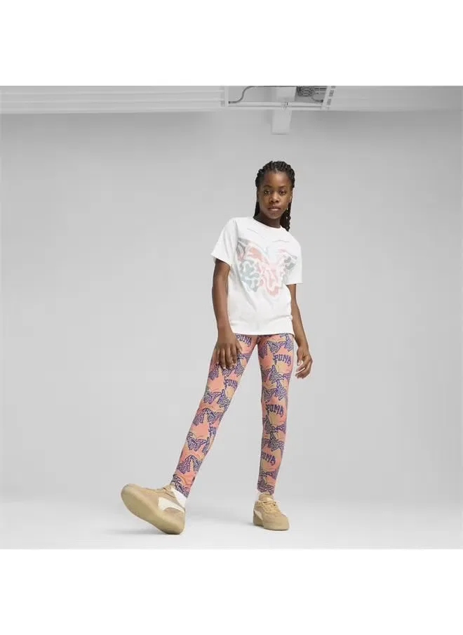 Футболка с принтом бабочки Butterfly vibe logo youth Puma, белый — фото 3