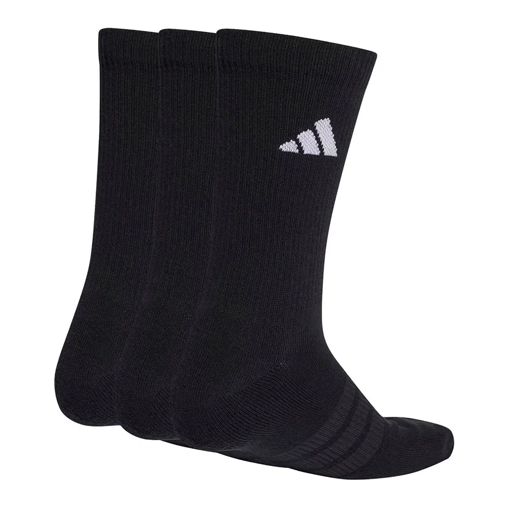 Носки спортивные с амортизацией Adidas, комплект 3 шт, черный