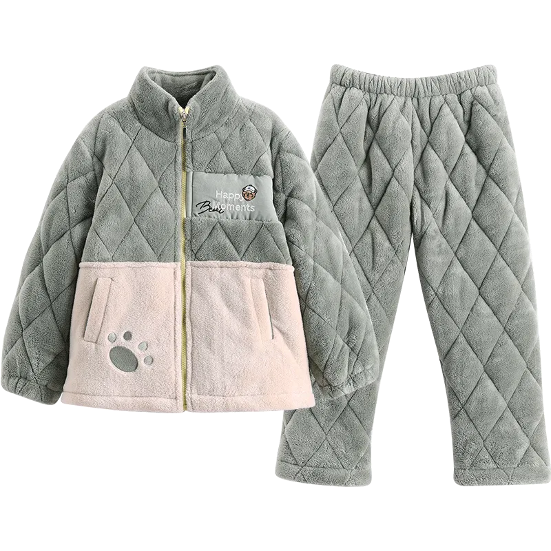 Детский комплект пижамы с воротником-стойкой Mint Green FENTENG