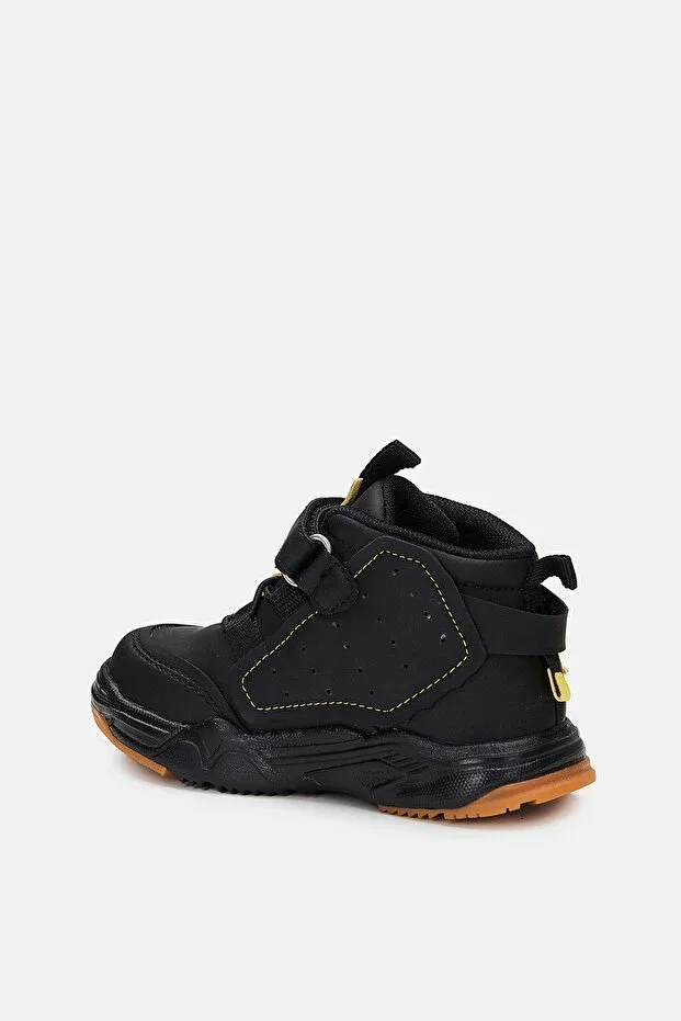 Детские ботинки для девочек с коротким каблуком Omega Vicco, Black/Yellow — фото 3