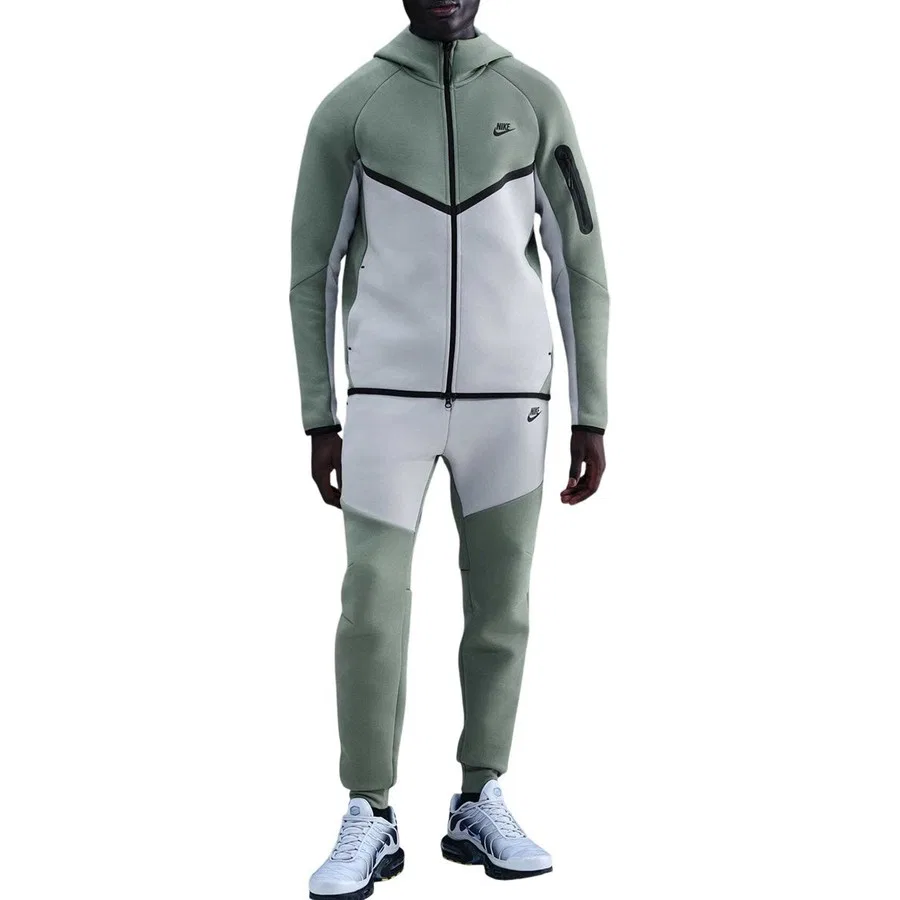 Худи из футера Nike Tech Fleece Fz Windrunner Hoodie, Зеленый — фото 4